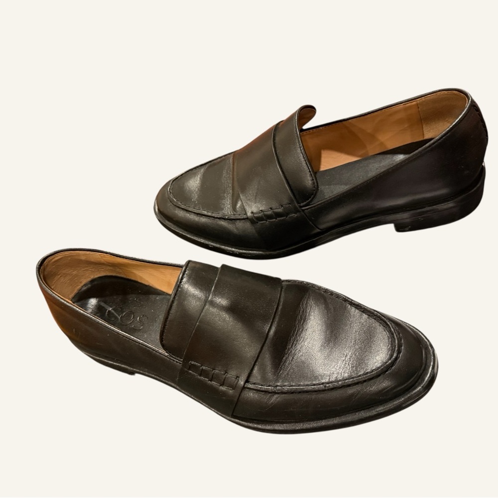 COS Dark Leather Slip-On Loafers